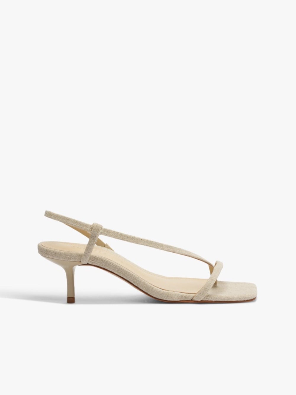 SCHUTZ HELOISE LINEN SANDAL IN BEIGE | SLIGHTLY USED